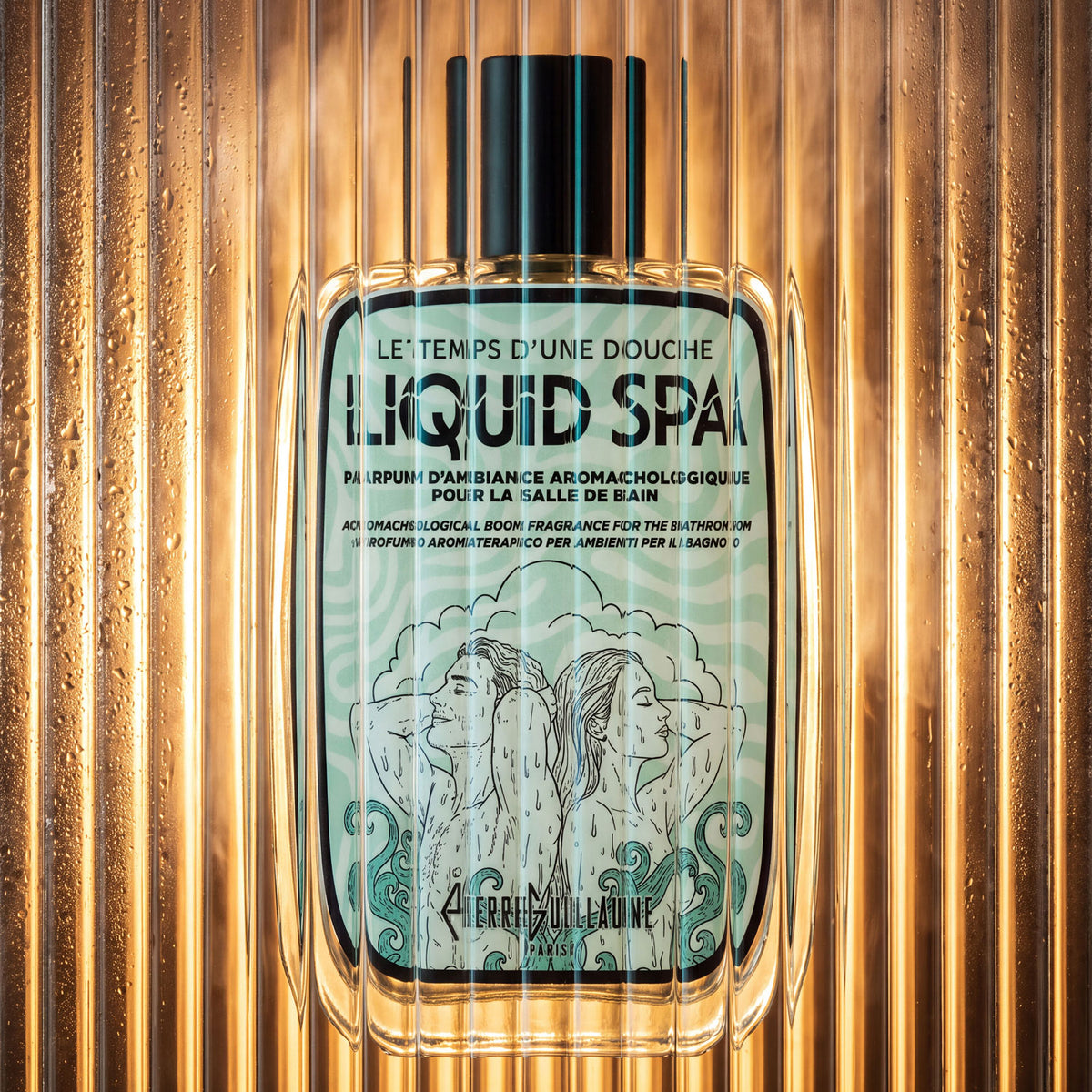 Liquid Spa — glass bottle and spray detail
