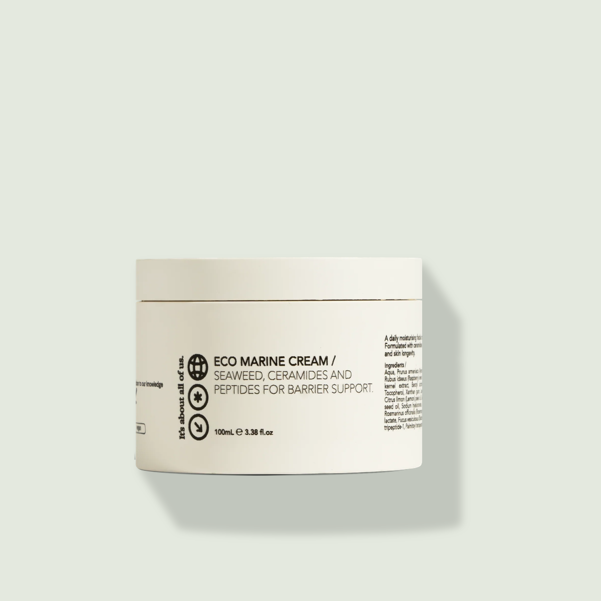 Haeckels / Dulcie Eco Marine Cream uz salvijas krāsas fona