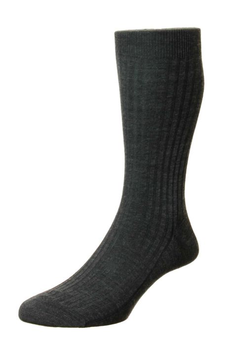 Laburnum Charcoal Merino Wool Men's Socks