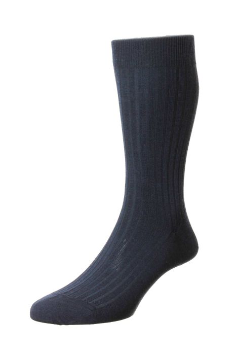 Laburnum Navy Merino Wool Men's Socks