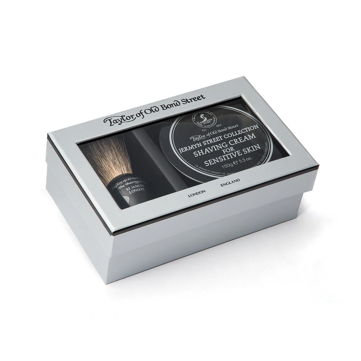 Gift Set Black Pure Badger Brush & Jermyn Street Shaving Cream Bowl