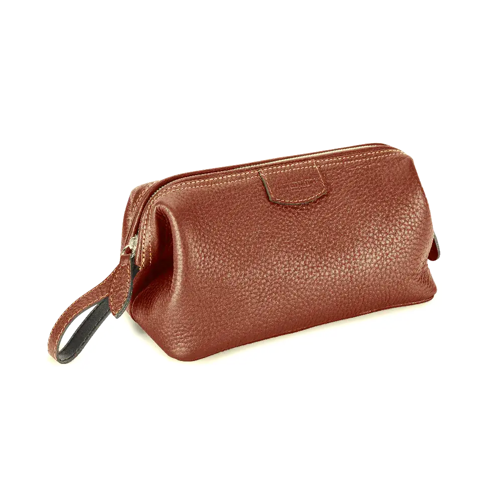 Wash bag from Vegetable Dyed Calfskin Gentleman's Havana