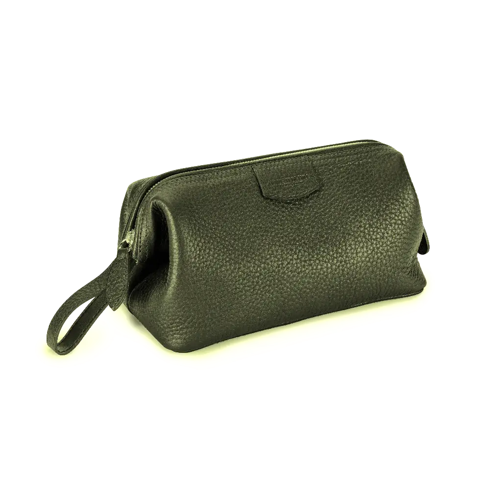 Wash bag from Vegetable Dyed Calfskin Gentleman's Green