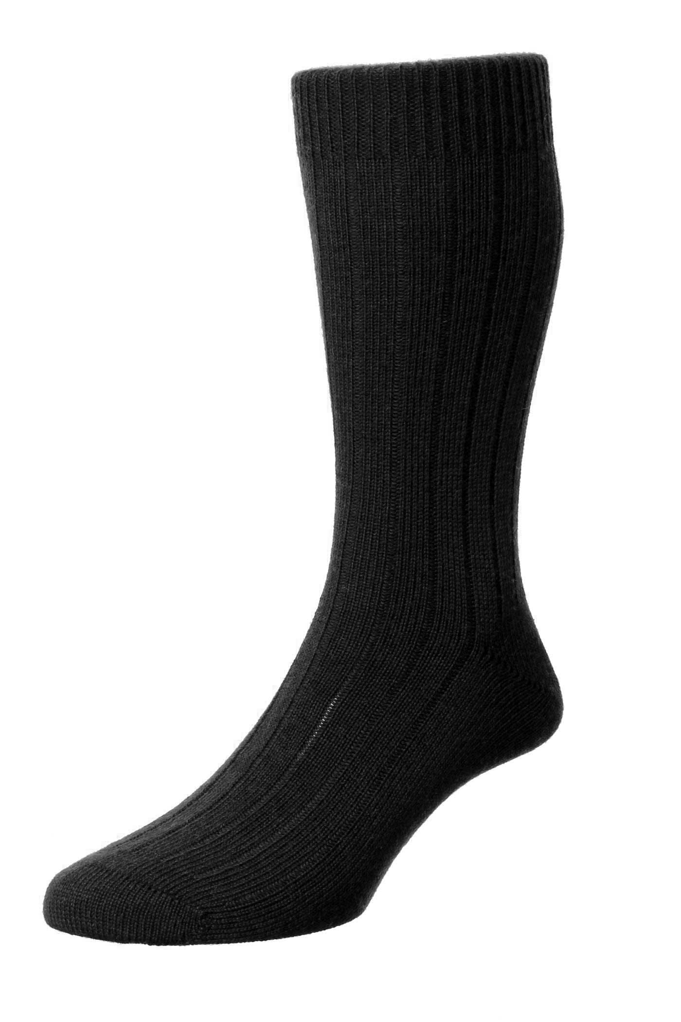 Packington BLACK Merino Wool Men's Socks