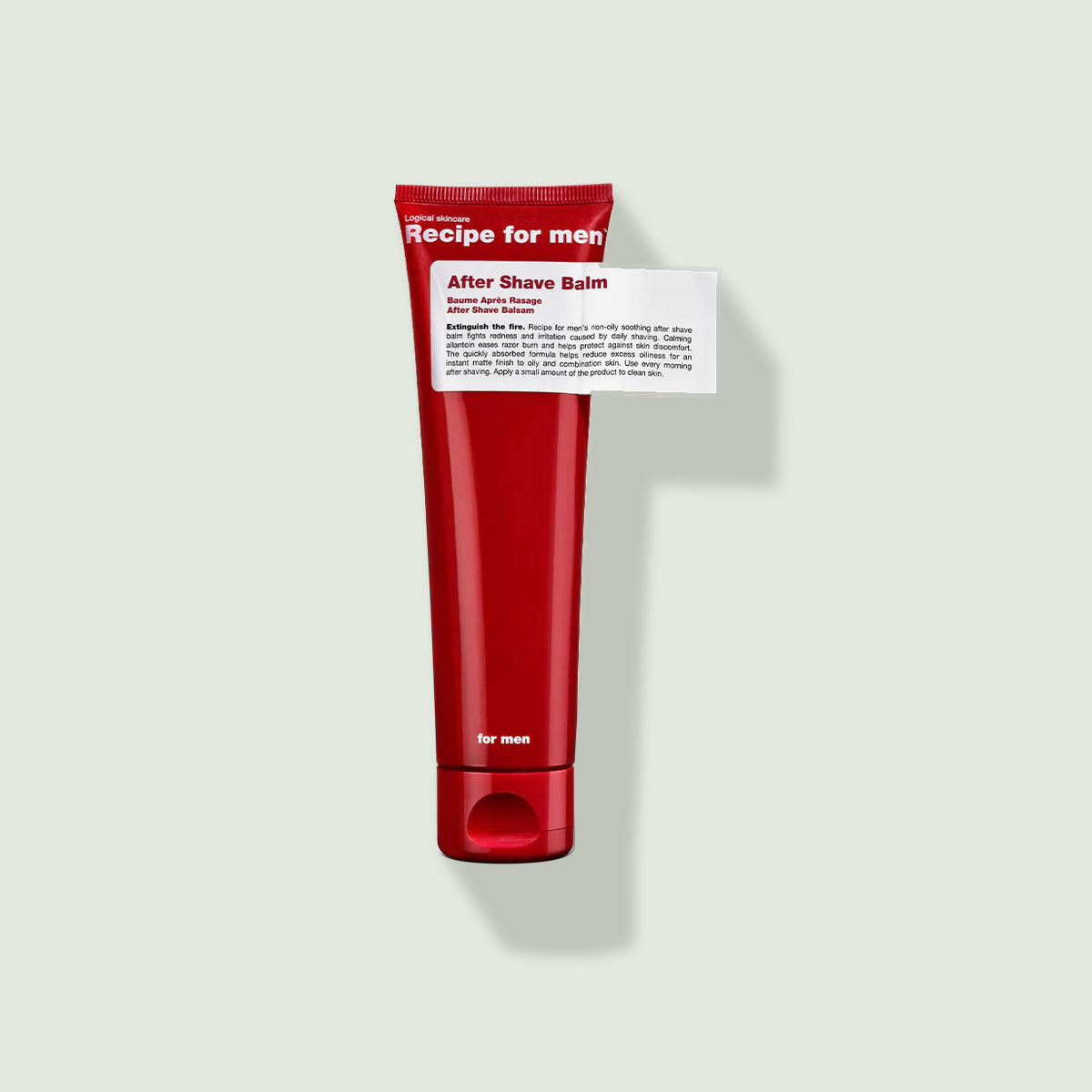 Recipe for men After Shave Balm uz salvijas fona