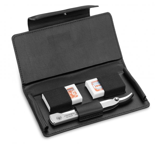 Shaving Set incl. Shavette, Razor Blades and Black Leather Case 576016