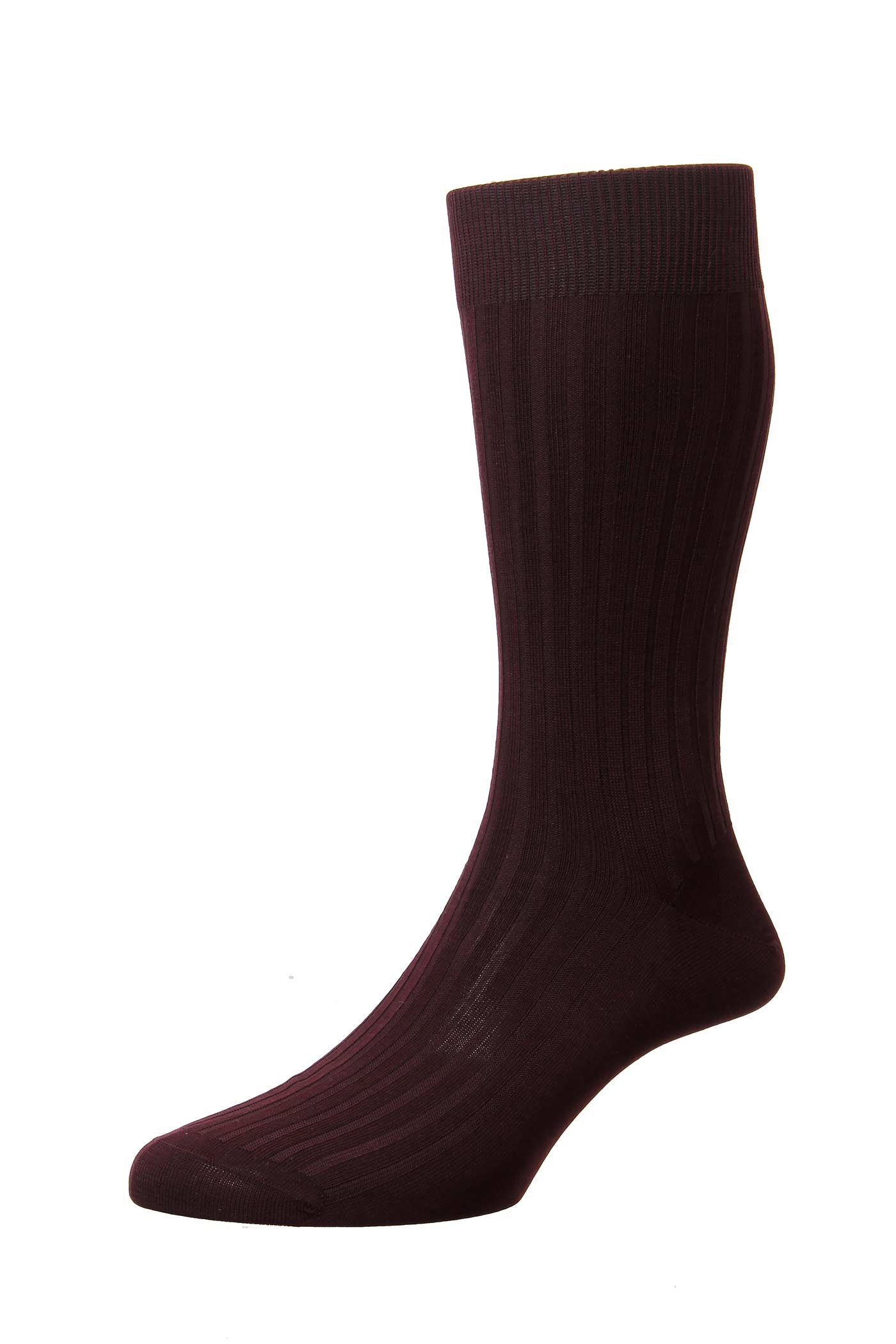 Danvers BURGUNDY Cotton Lisle Men's Socks