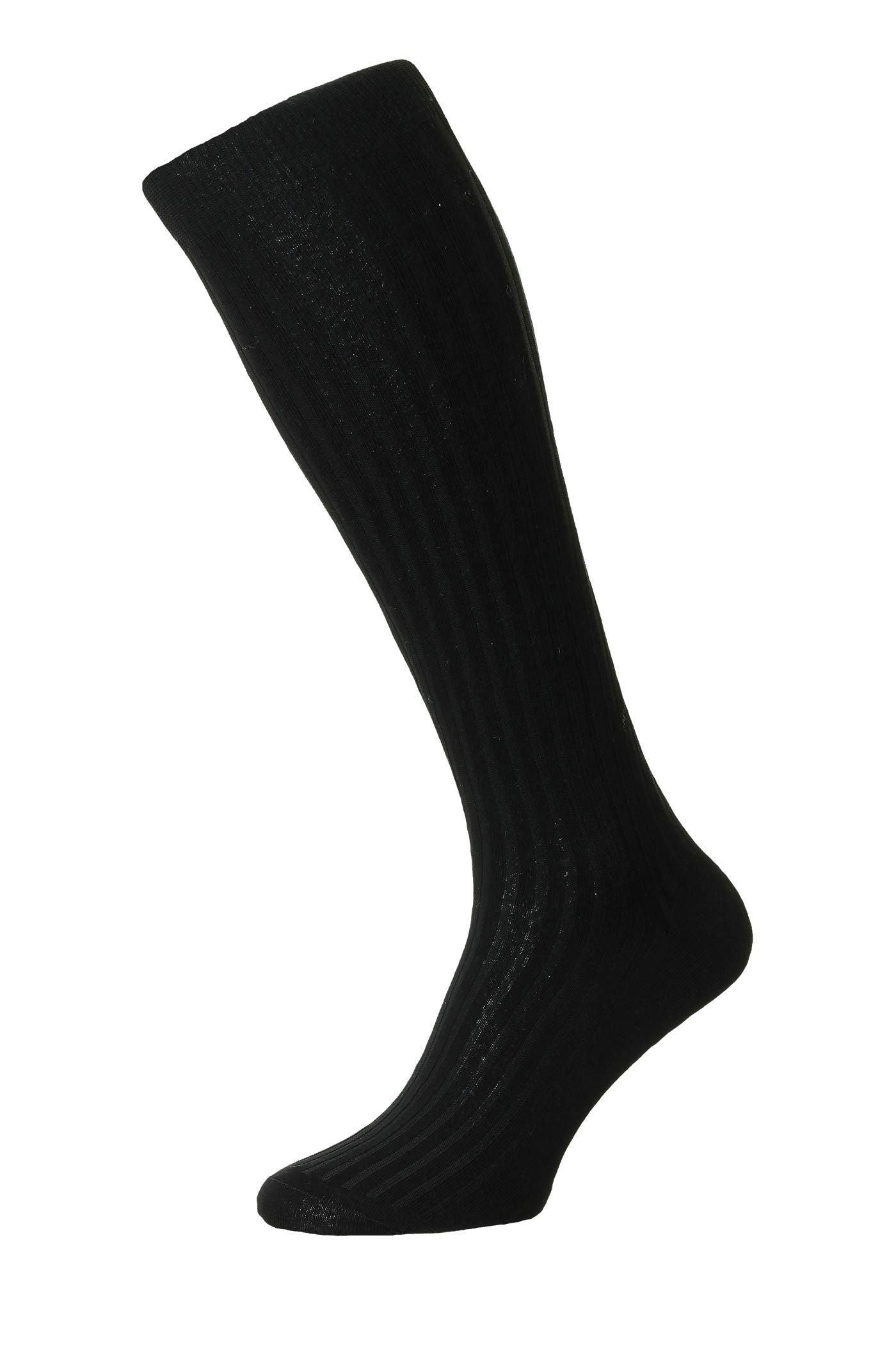 Danvers BLACK Cotton Lisle Long Men's Socks