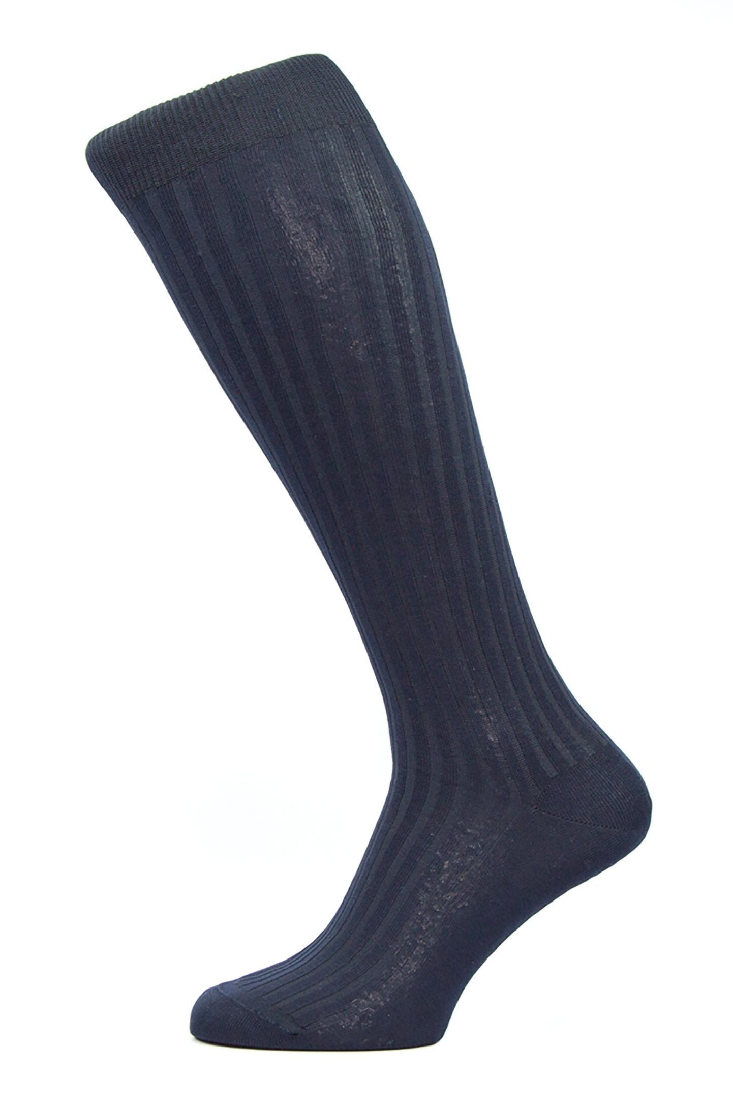 Danvers NAVY Cotton Lisle Long Men's Socks